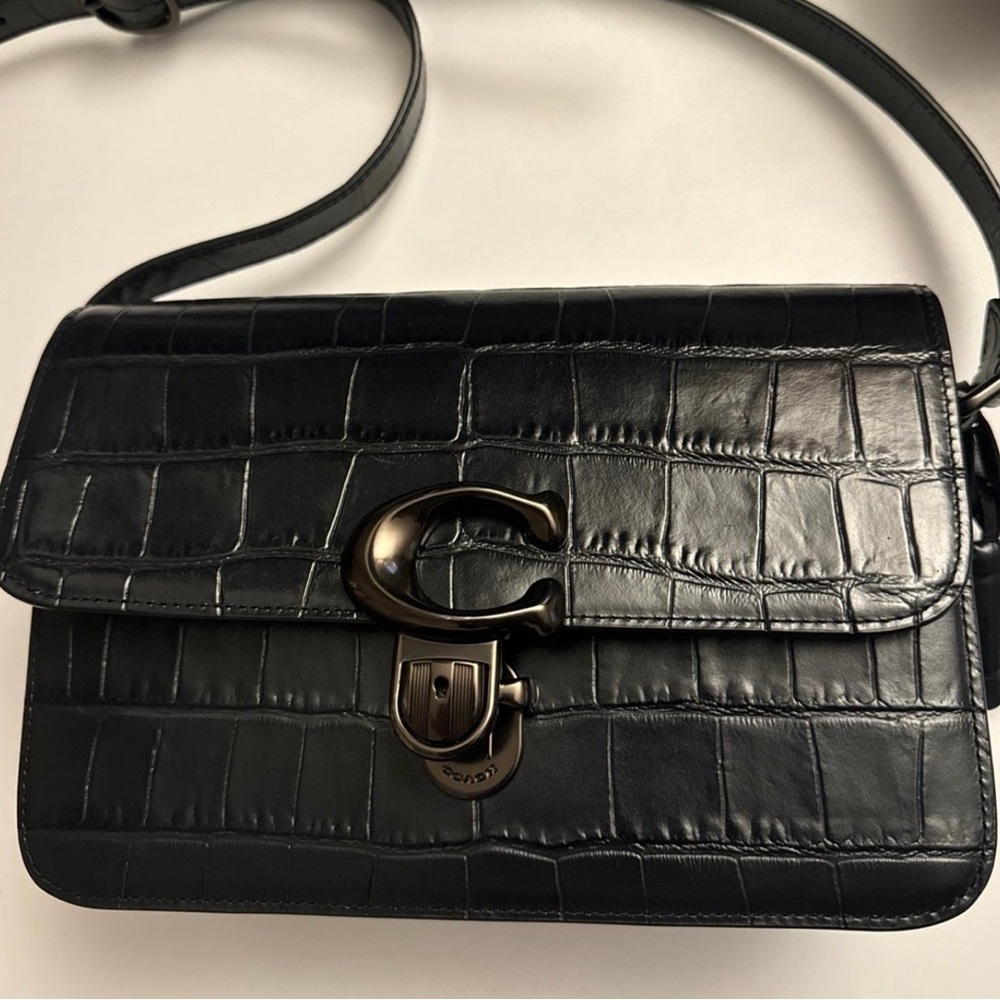 Crocodile print coach purse